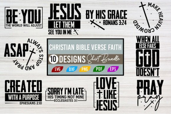 Christian Bible Verse Faith Shirt Bundle: Graphics for T-Shirt Designs