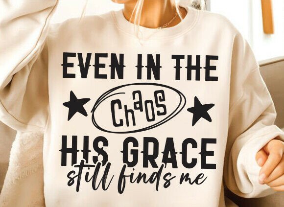 Christian PNG His Grace Finds Me: Graphics & T-Shirt Designs