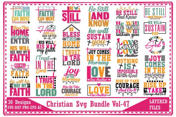 Christian Svg Bundle Vol-47: Faith-Focused Graphics for T-Shirt Designs