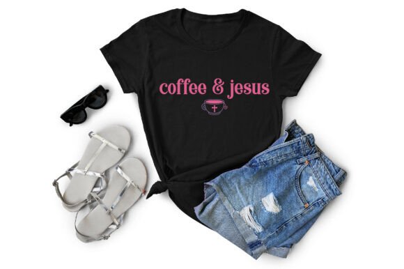 Coffee Jesus SVG PNG Graphics for T-Shirt Designs