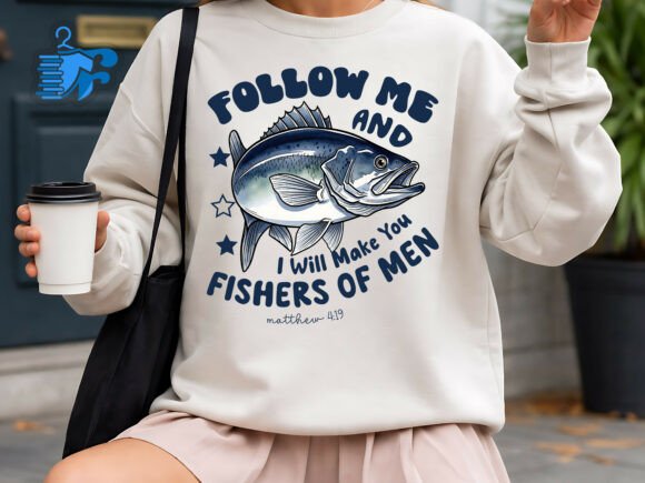 Fishers of Men Christian Fishing Graphics & T-Shirt Designs