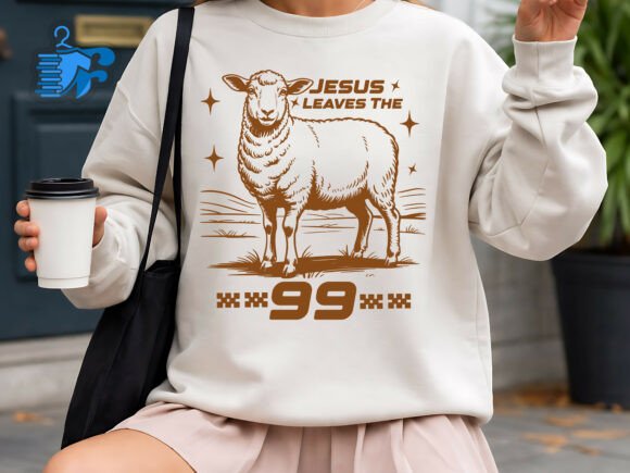 Jesus Leaves the 99: Christian Sheep Art for T-Shirt Designs