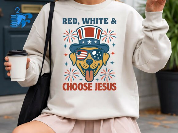 Red White Choose Jesus SVG: Graphics for T-Shirt Designs