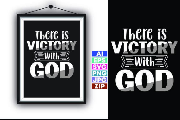 There is Victory with God Christian Graphics & T-Shirt Designs
